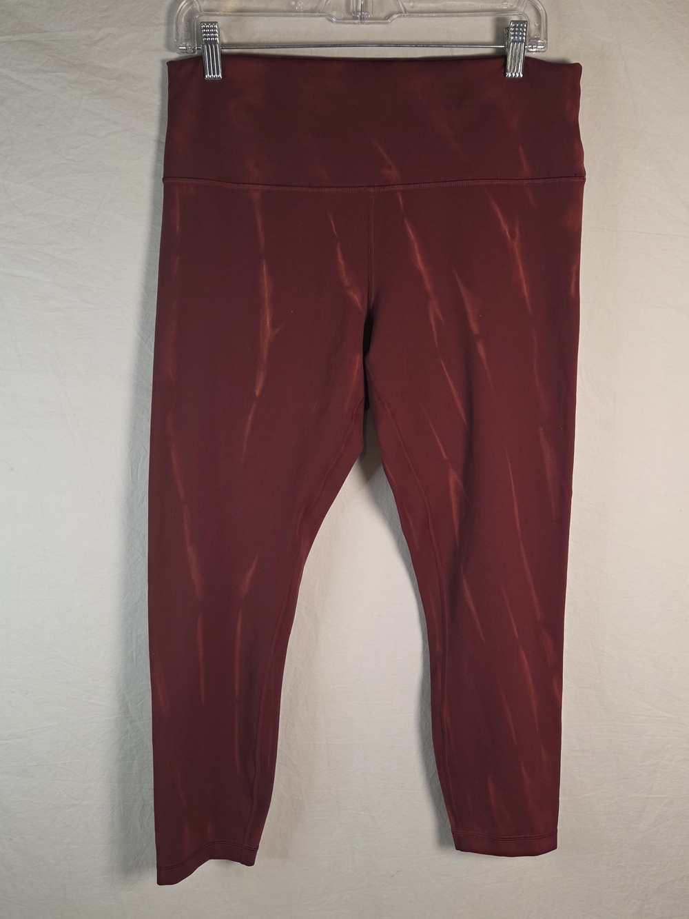 Lululemon W5DEHS Wunder Train HighRise 25" Sun Bleached Wash Red Merlot 14 NWOT
